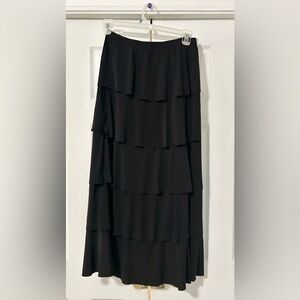 Jostar skirt layered black woman size large maxi modest